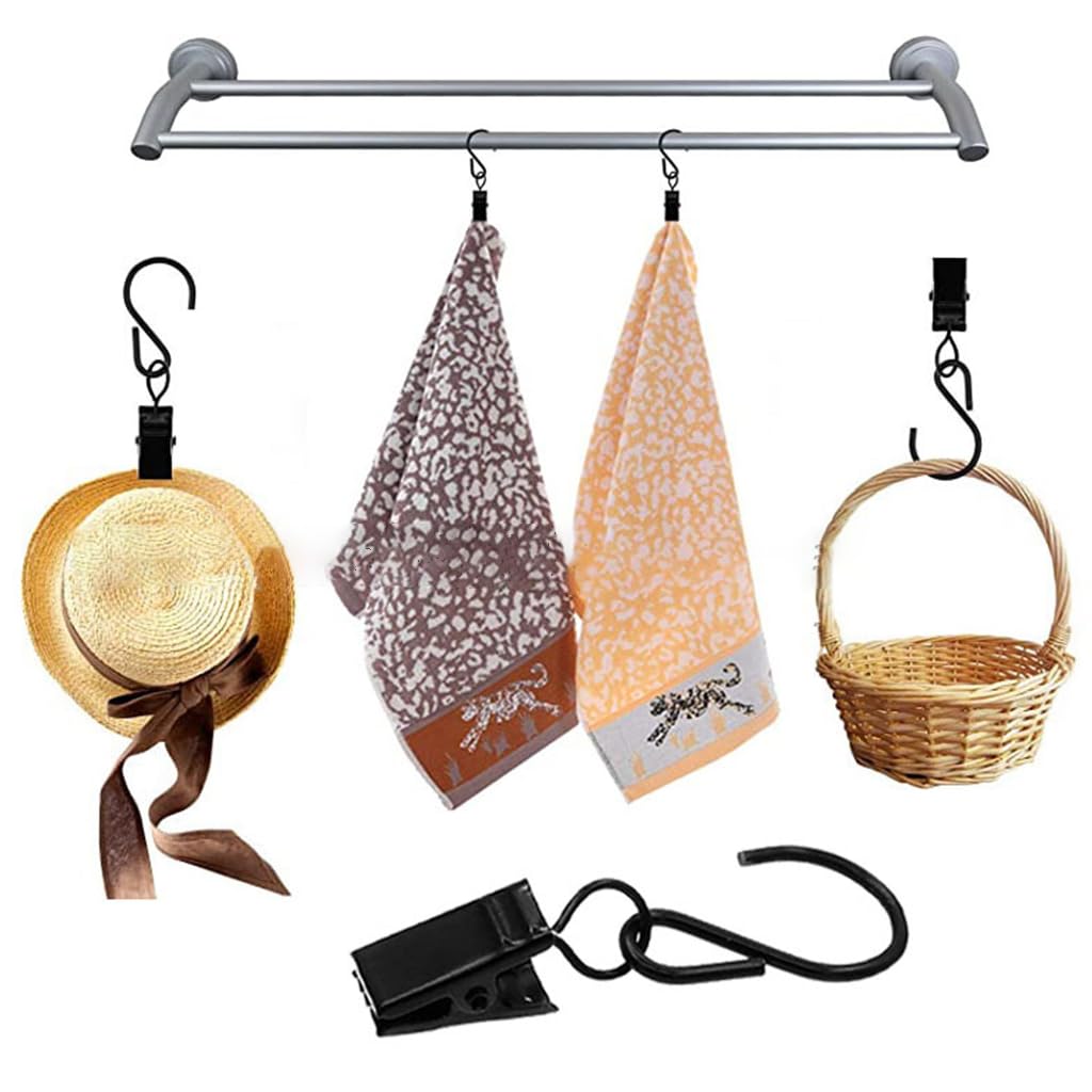 HASTHIP 20pcs S Hooks Curtain Clips, 2.4in Curtain Clips with Hooks for Hanging Party String Lights, Home and Garden Courtyards Decoration, Arts and Craft Display HASTHIP 20pcs S Hooks Curtain Clips, 2.4in Curtain Clips with Hooks for Hanging Party String Lights, Home and Garden Courtyards Decoration, Arts and Craft Display
